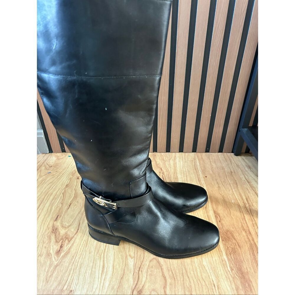 Michael Kors black riding leather boots size 10 M - Picture 6 of 10